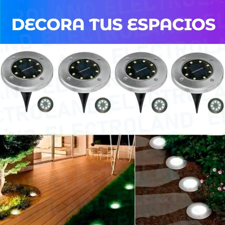Luces A Panel Solar Pack X4 SKU: GPK-PLAZA-Pack x4 luces solar piso