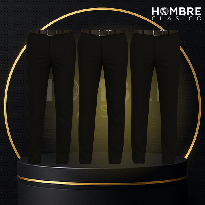 Kit de 3 Pantalones Masculinos en Seda Color Hielo y Elastano
