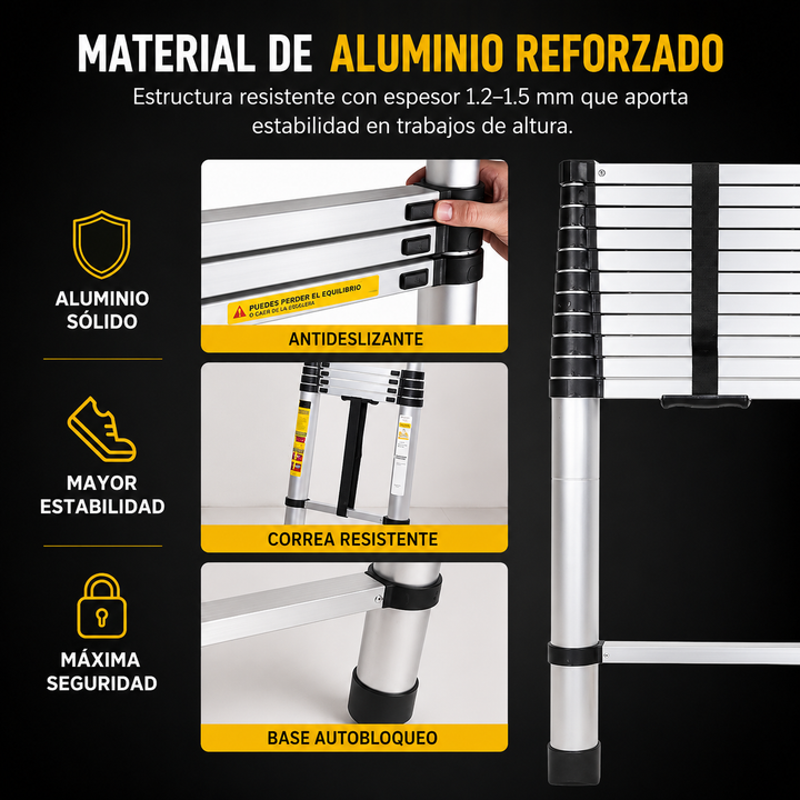 ESCALERA TELESCÓPICA COMPACTA DE ALUMINIO 5 METROS