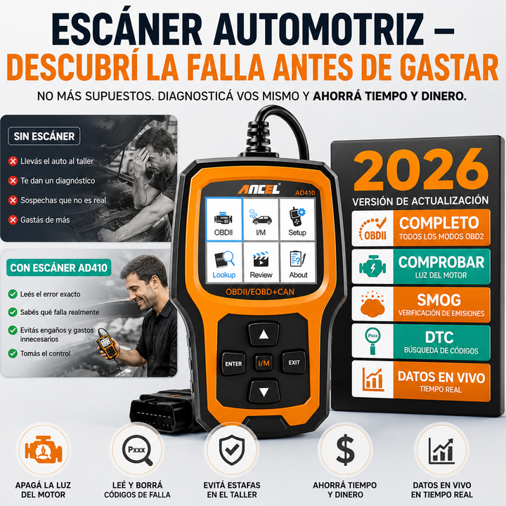 ESCÁNER AUTOMOTRIZ – DESCUBRÍ LA FALLA ANTES DE GASTAR