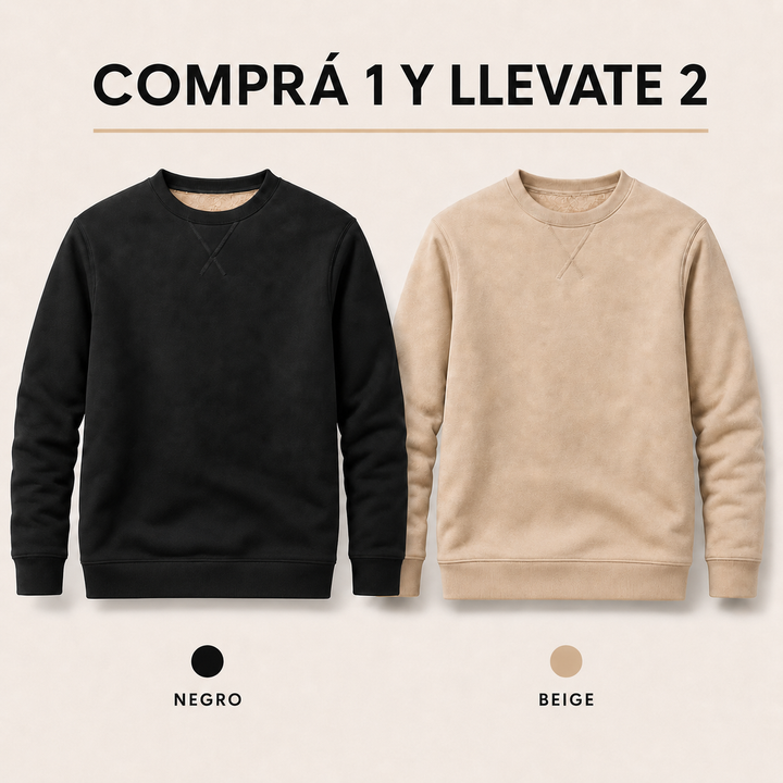 BUZO TÉRMICO CON FORRO SHERPA — COMPRÁ 1 Y LLEVATE 2