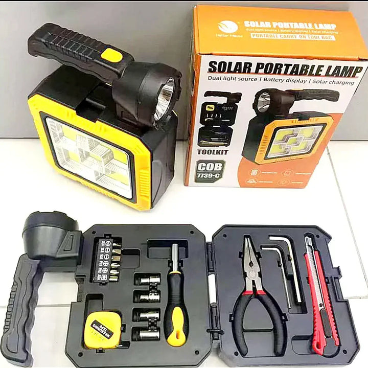 kit de Herramientas con Panel solar,  Linterna y Cargador!!!